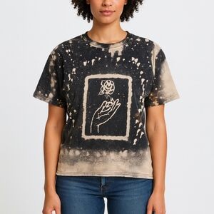 Custom Bleach Work Tee - Peaceful Flower Size XLG - Mothership Boutique